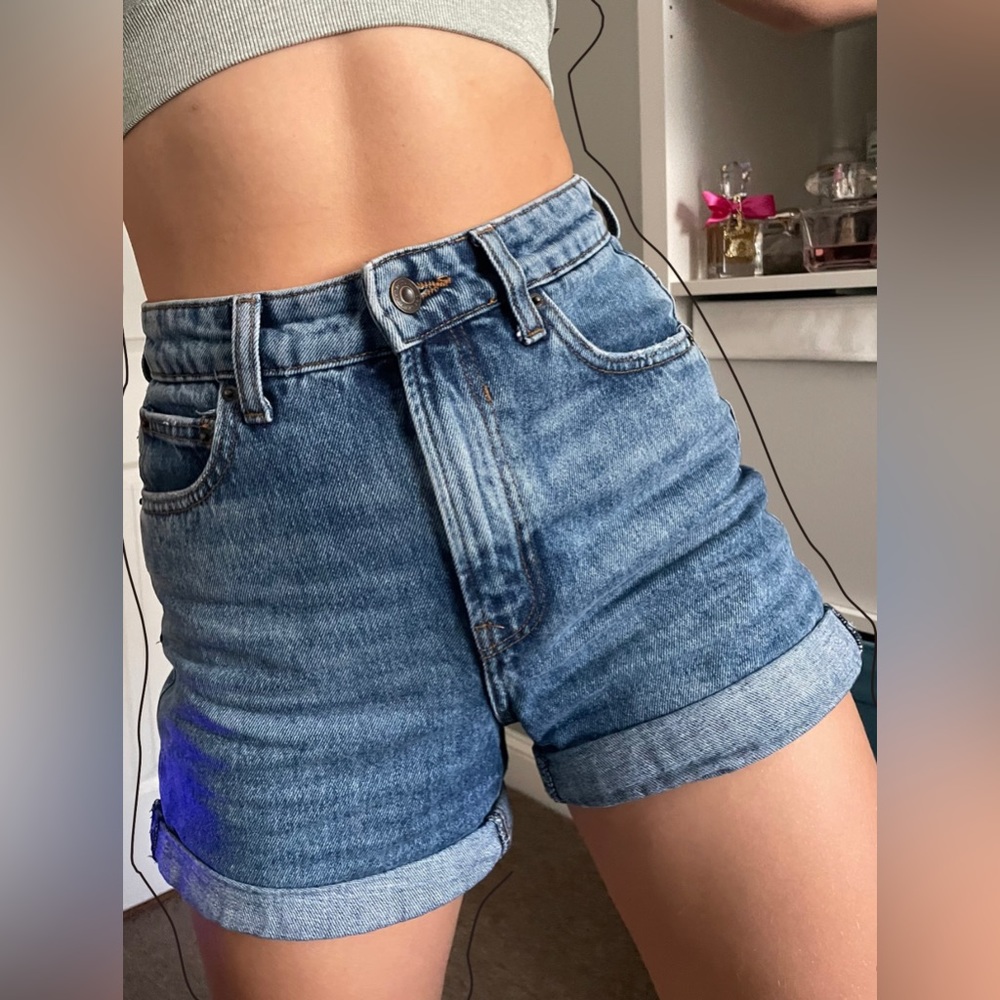 High waist jean shorts